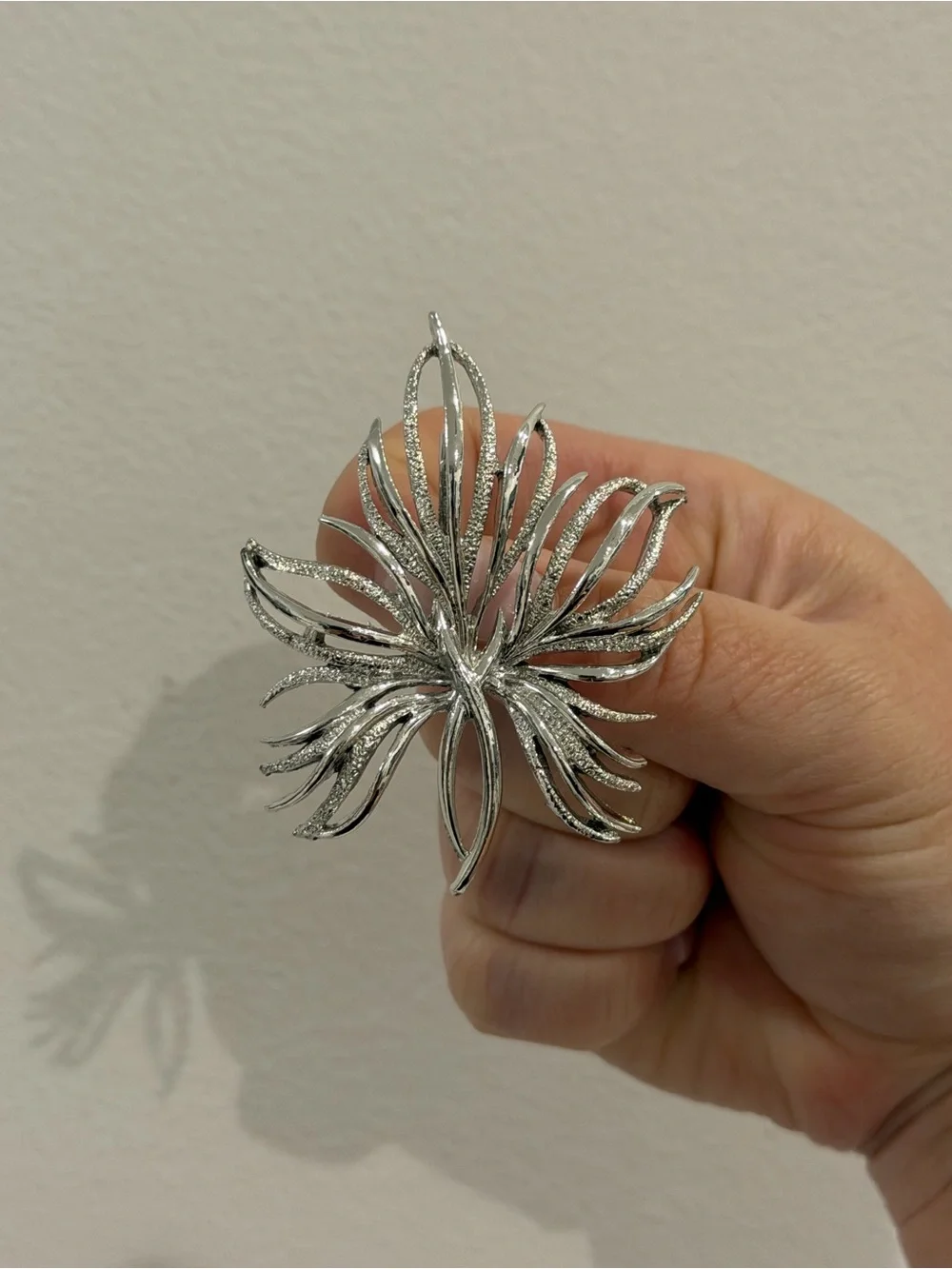 Vintage Silver Floral Burst Brooch